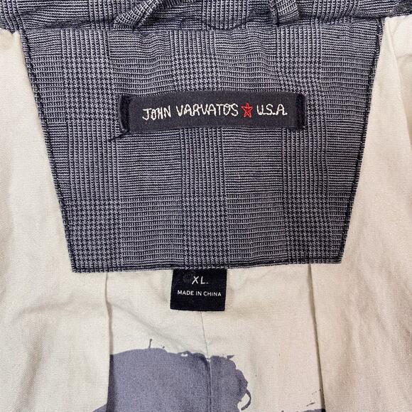 John Varvatos Mens XL Grey Cotton Linen Metal Blend Utility Jacket - Picture 7 of 8